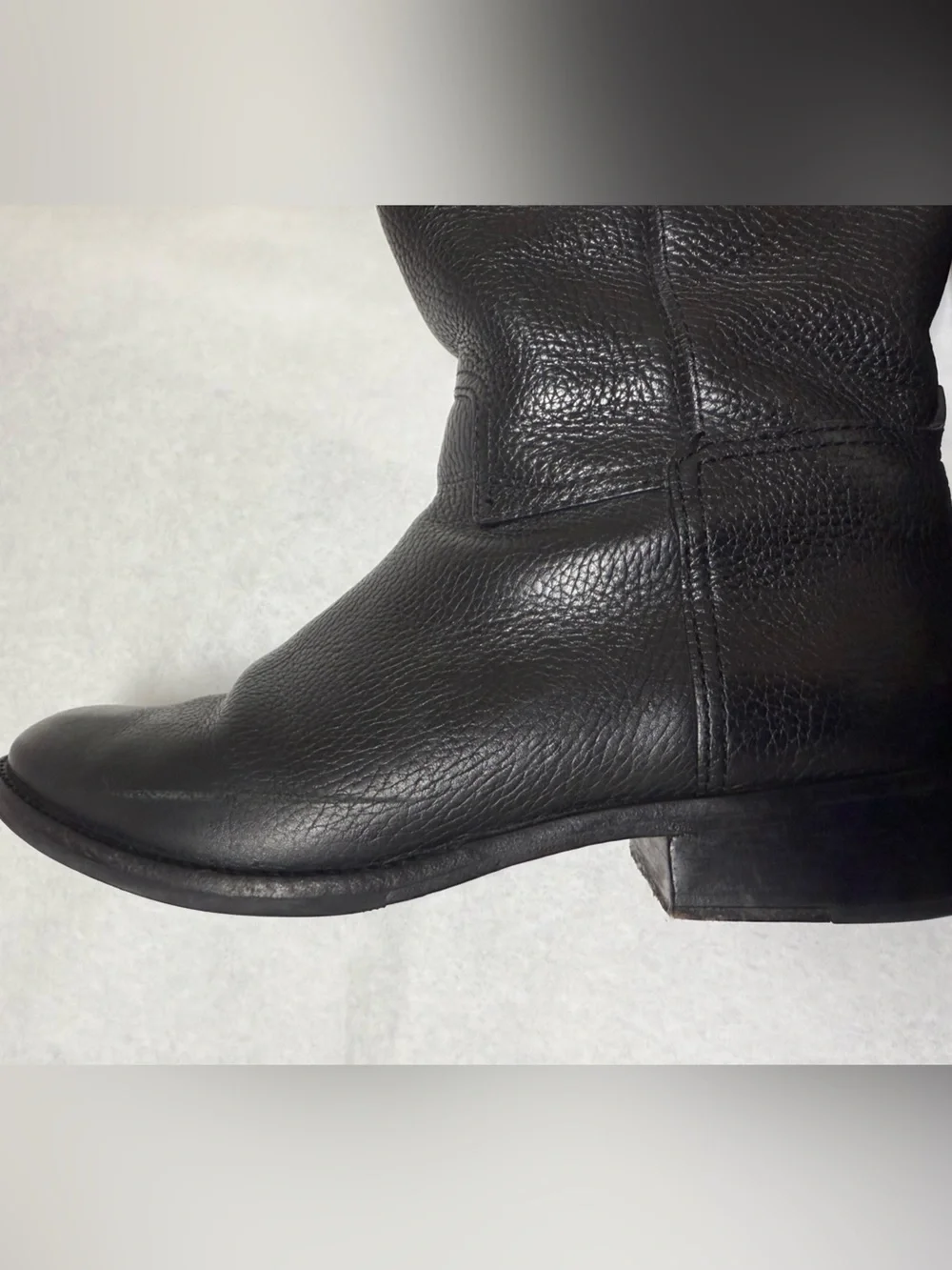 Tory Burch Black Jolie Pebbled Leather Over-the-Knee Riding Boots▪️